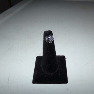 FLORAL ROSE .925 SILVER RING SIZE 6